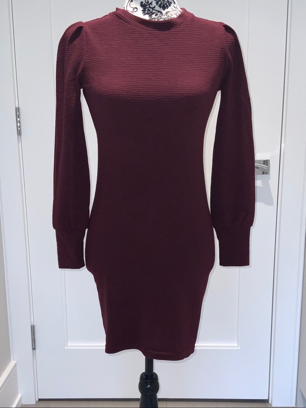 BB Dakota by Steve Madden Burgundy Long-Sleeve Bodycon Dress